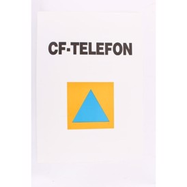 Skilt, "CF-TELEFON", papir, sæt m 10 stk